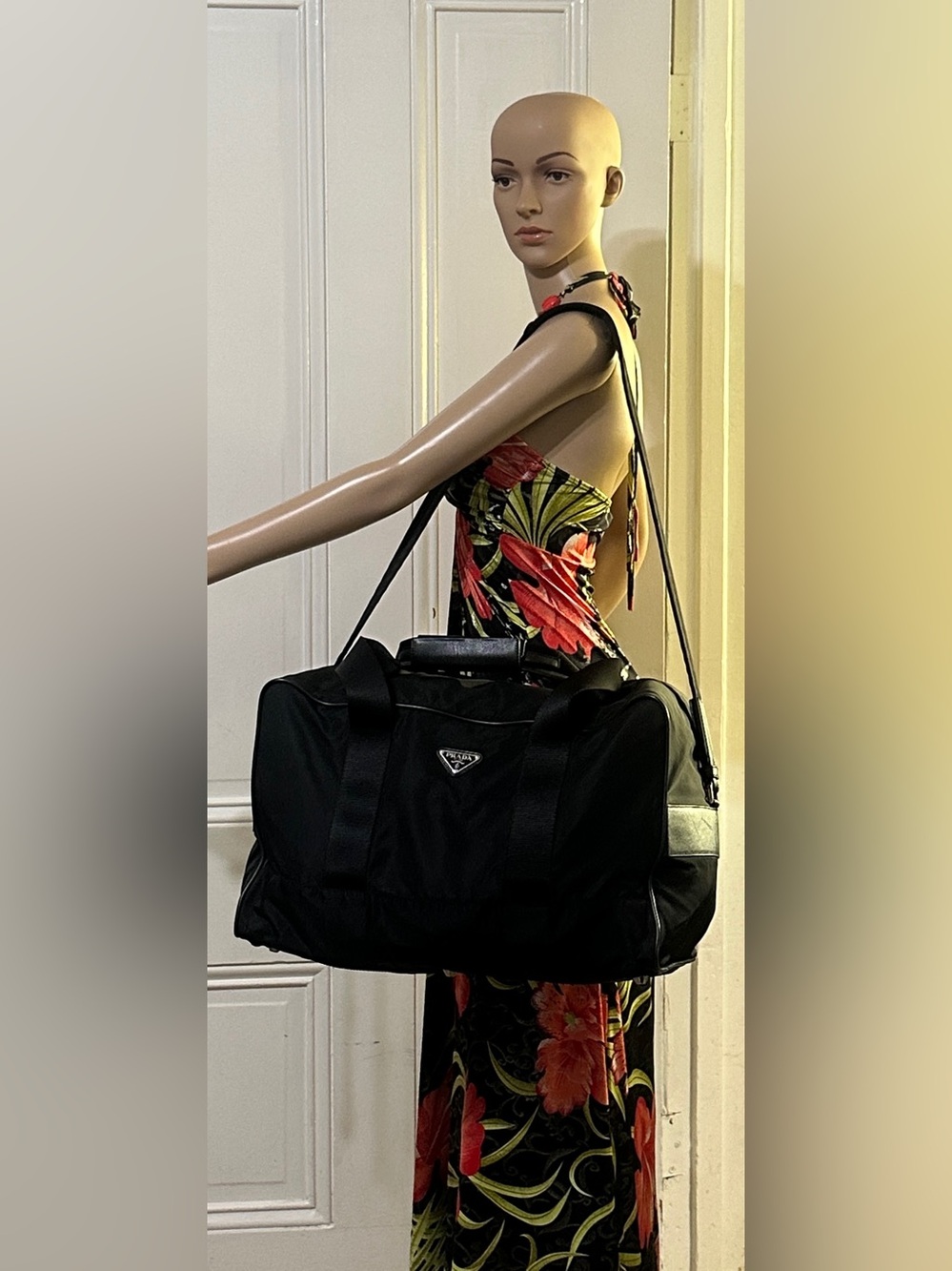 Prada Black Nylon Weekend Duffel/Travel Bag